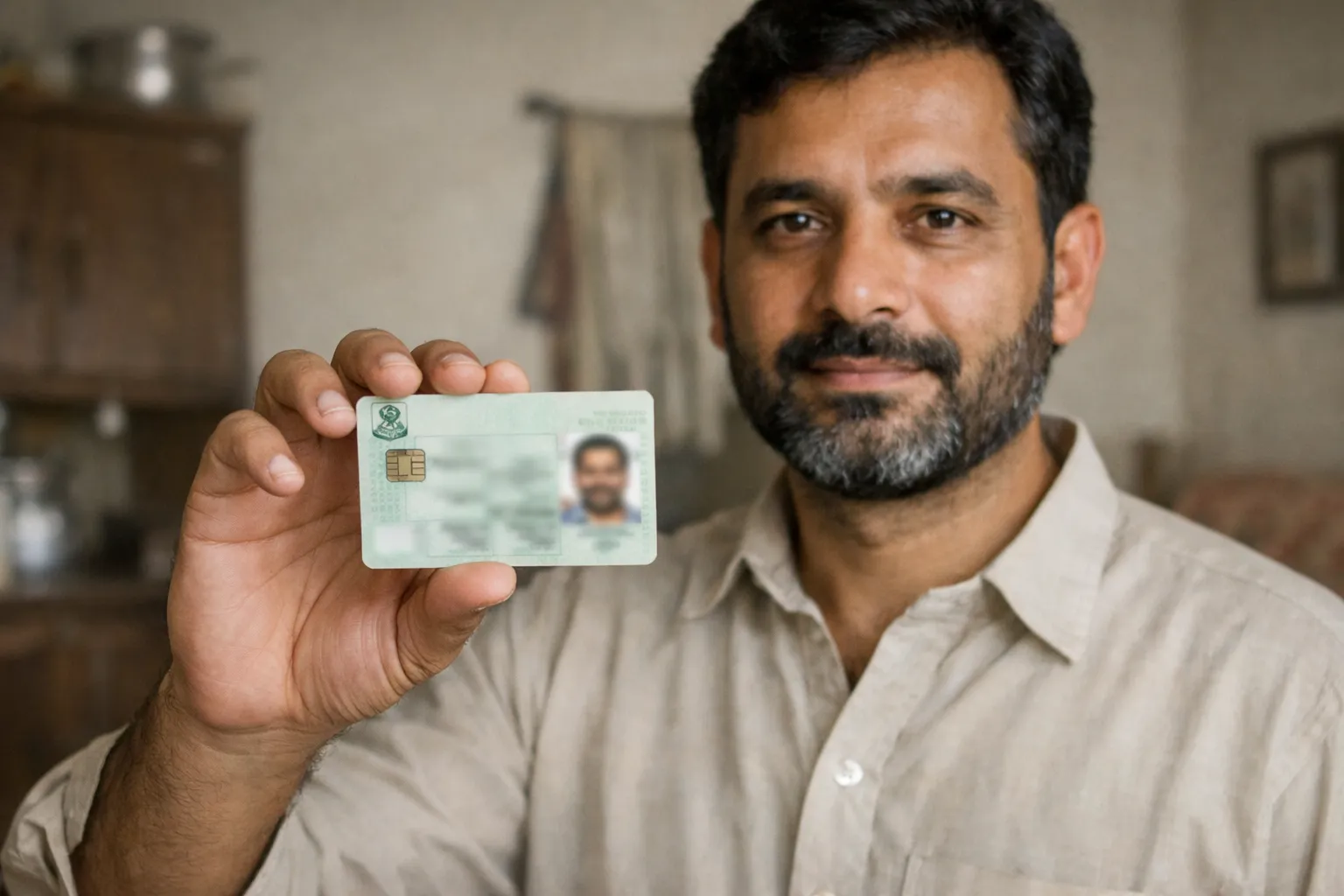 A person is holding a cnic in his hands for ramzan nighaban package 2026