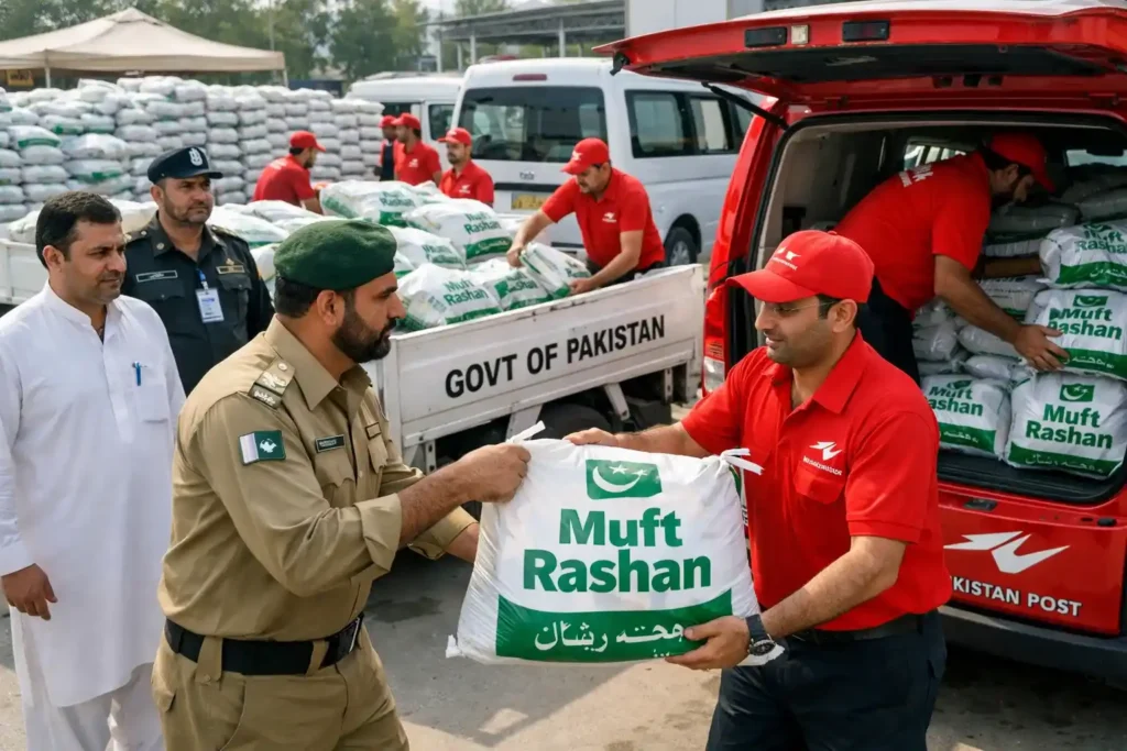 muft rashan is getting distributed by goveronment servants